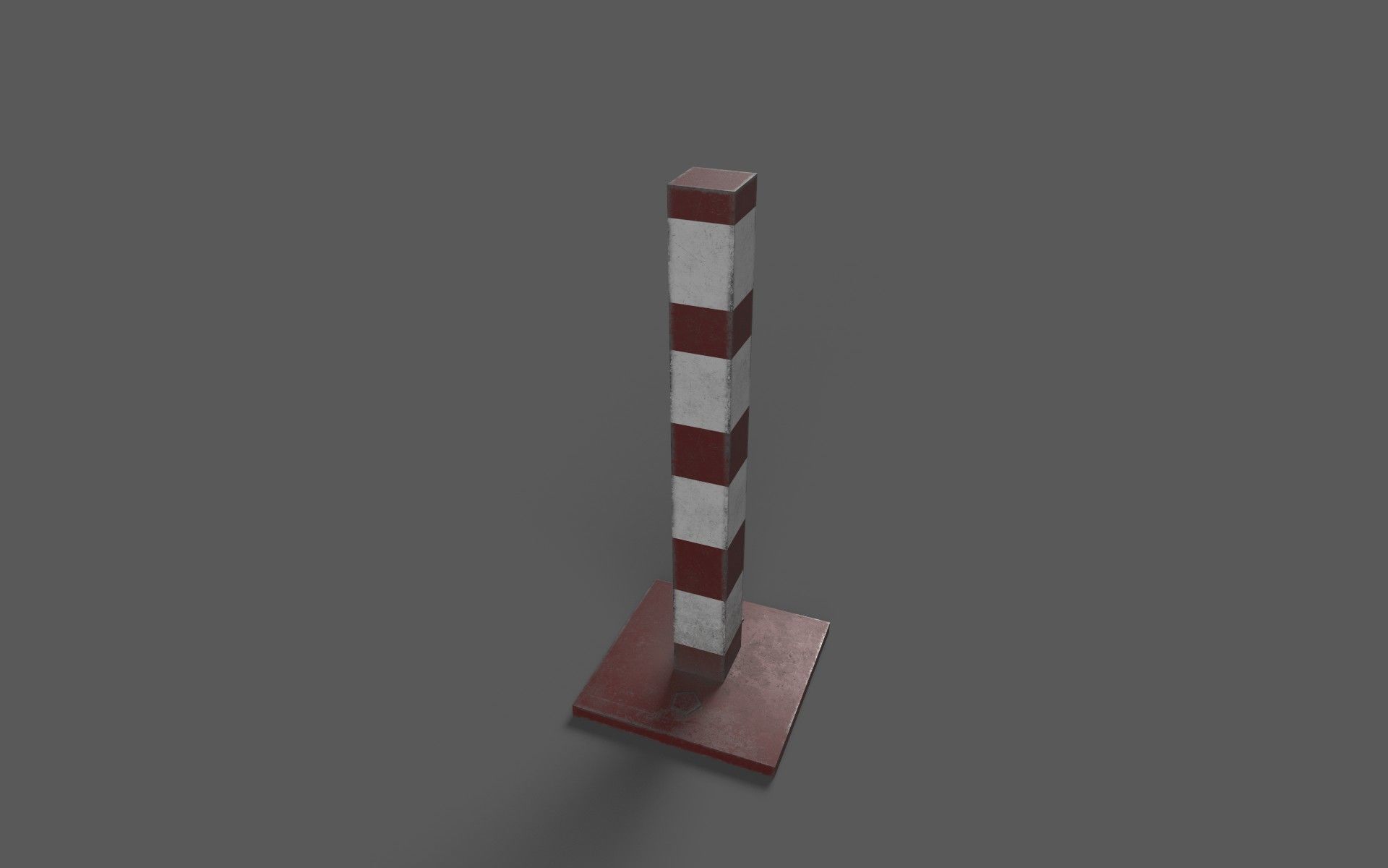 Barriers pole Low-poly 3D model_1
