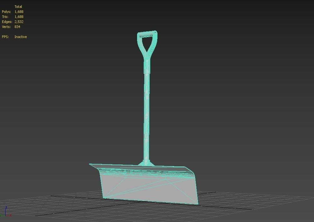 Snow Shovel 01 Low-poly 3D model_15
