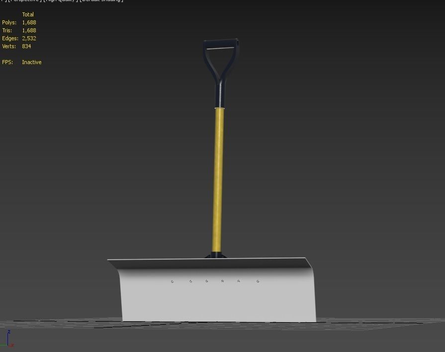 Snow Shovel 01 Low-poly 3D model_32