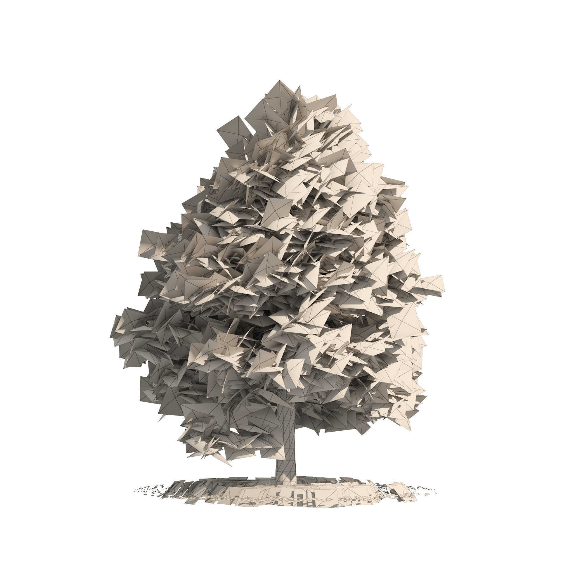 fall and summer black gum trees Low-poly 3D model_6