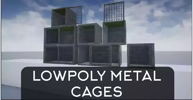 Lowpoly Metal Animal Cages