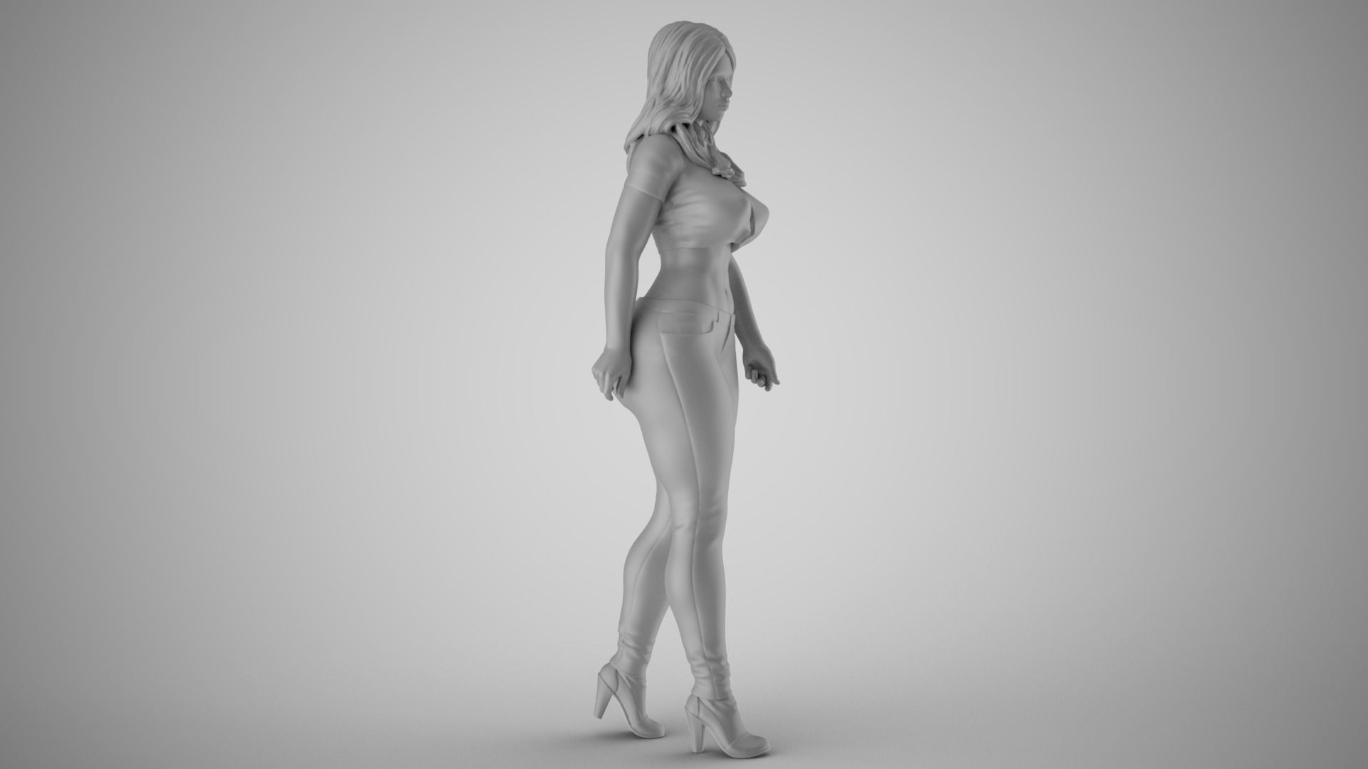 Woman Loitering 3D print model_3
