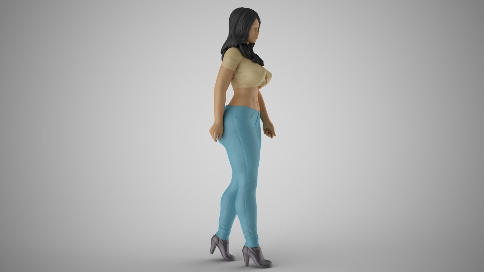 Woman Loitering 3D print model_4