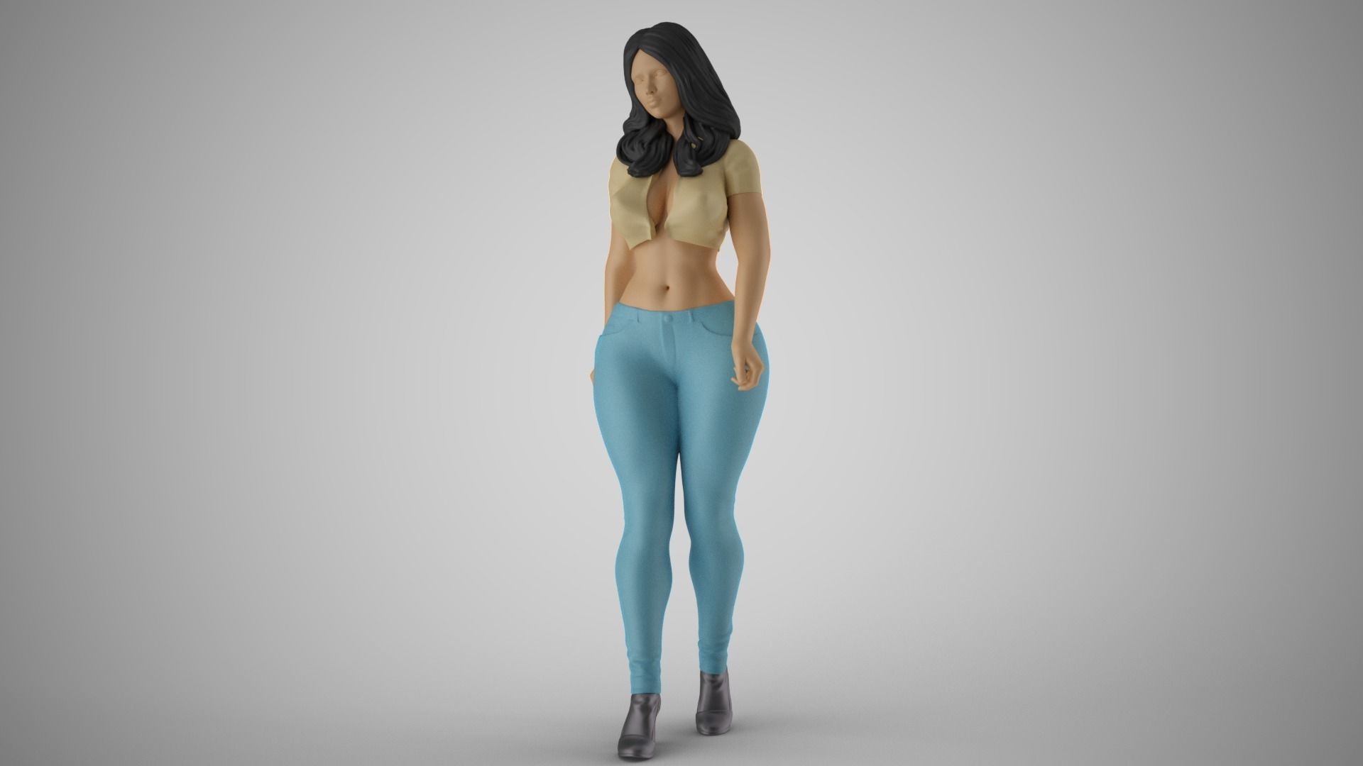 Woman Loitering 3D print model_10