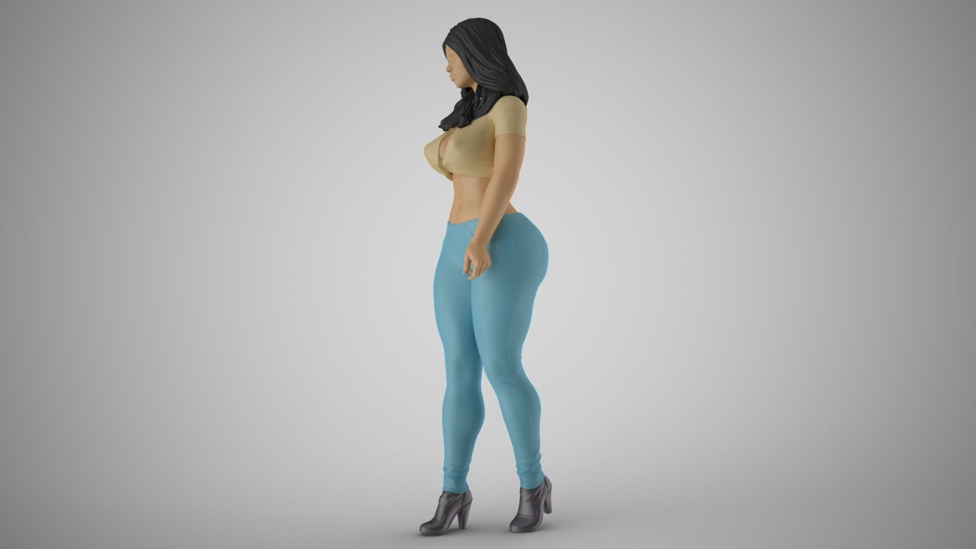 Woman Loitering 3D print model_9
