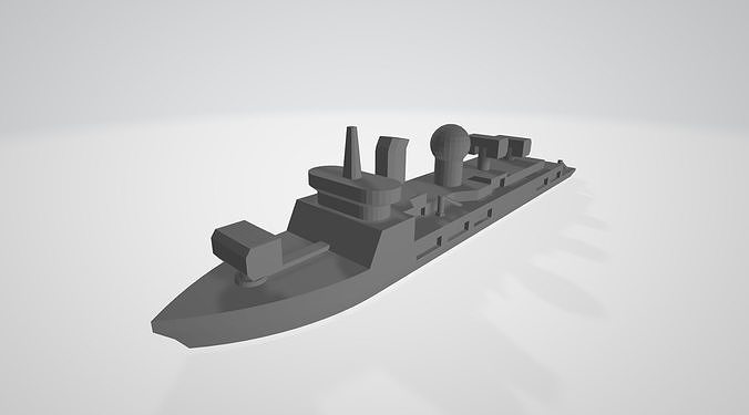 Baka class missile range instrumentation ship Free 3D print model