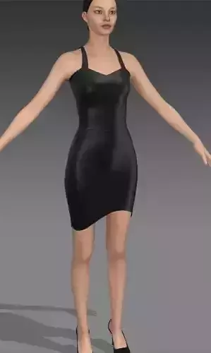 DRESS LEATHER BLACK SHINE ASYMETRIC SKIRT LOOK