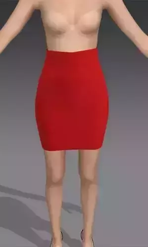 SKIRT COLOR RED MATTE LOOK 