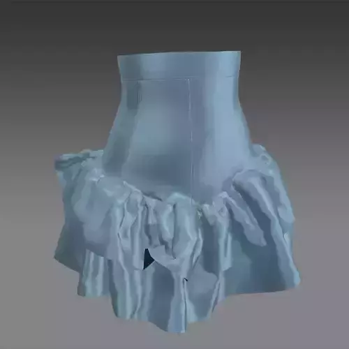 SKIRT COLOR LIGHT BLUE SILK SATIN FABRIC  