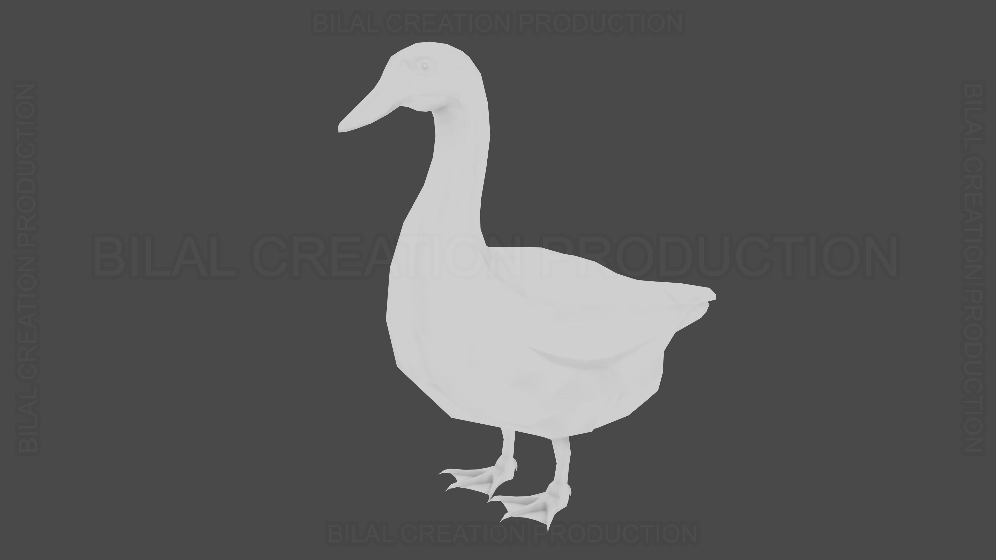 Duck Rigged Animated 3 Low-poly 3D model_18