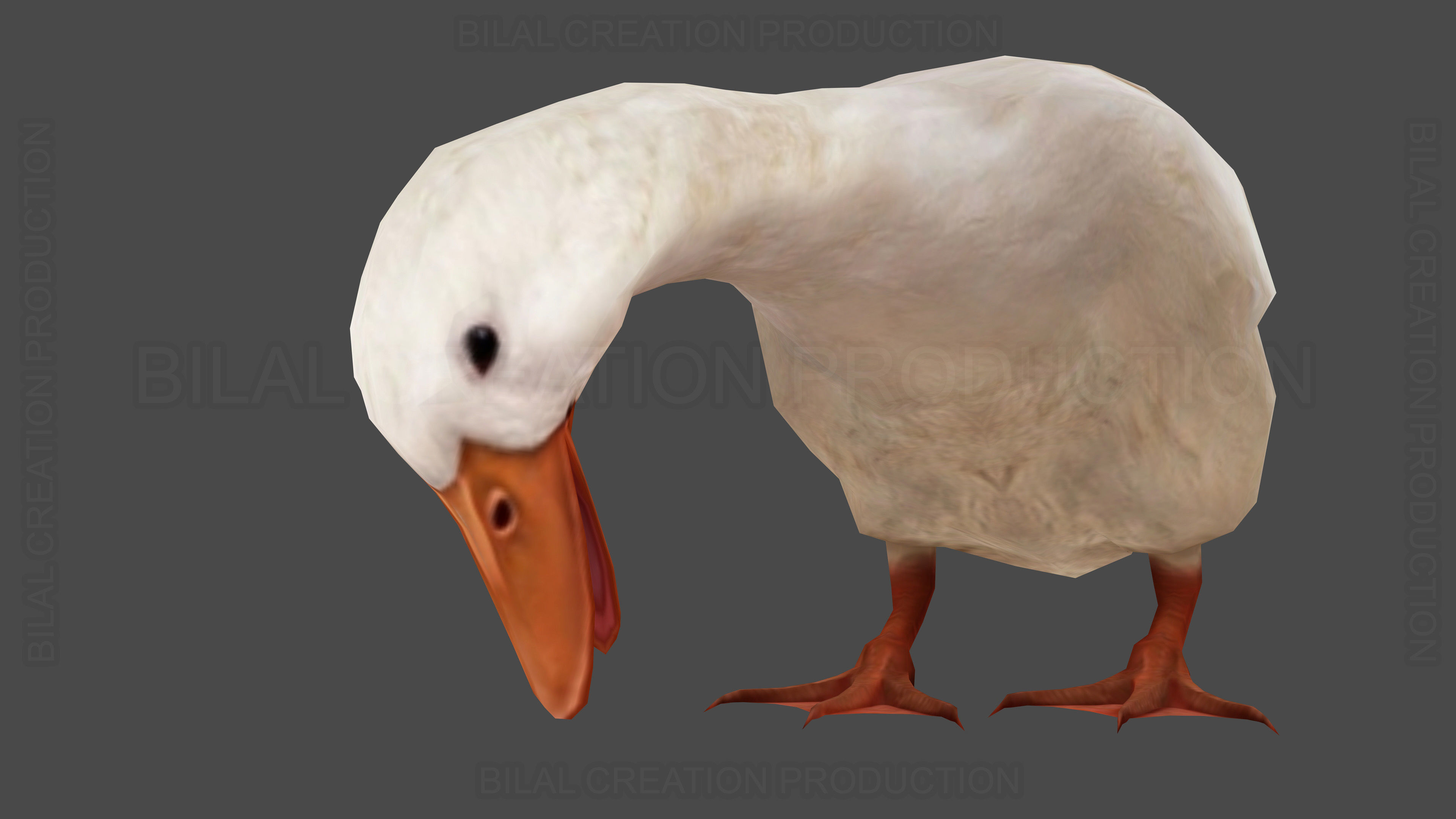 Duck Rigged Animated 3 Low-poly 3D model_11