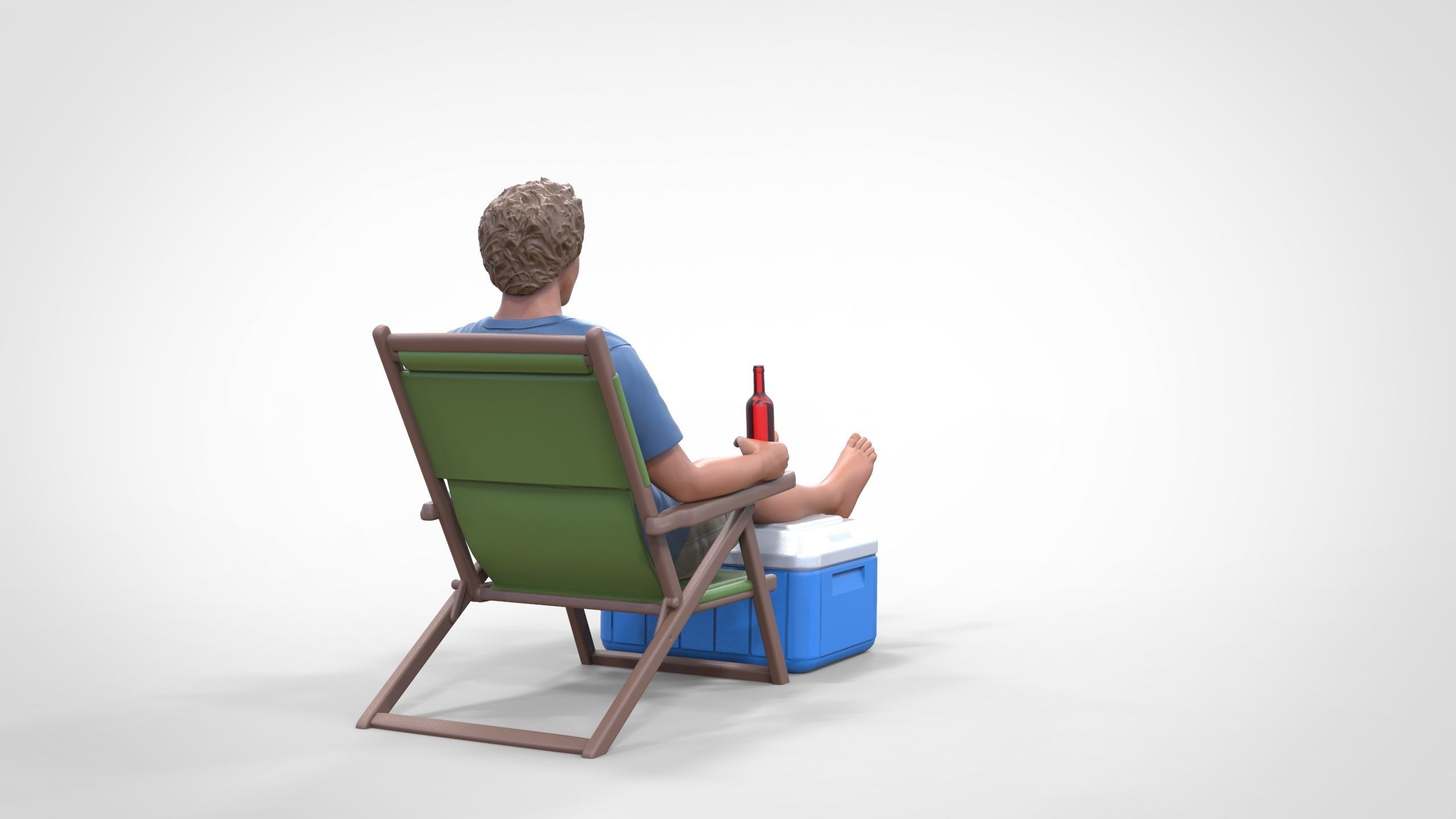 N1 Chillout guy with Armchair and umbrella  3D print model_18
