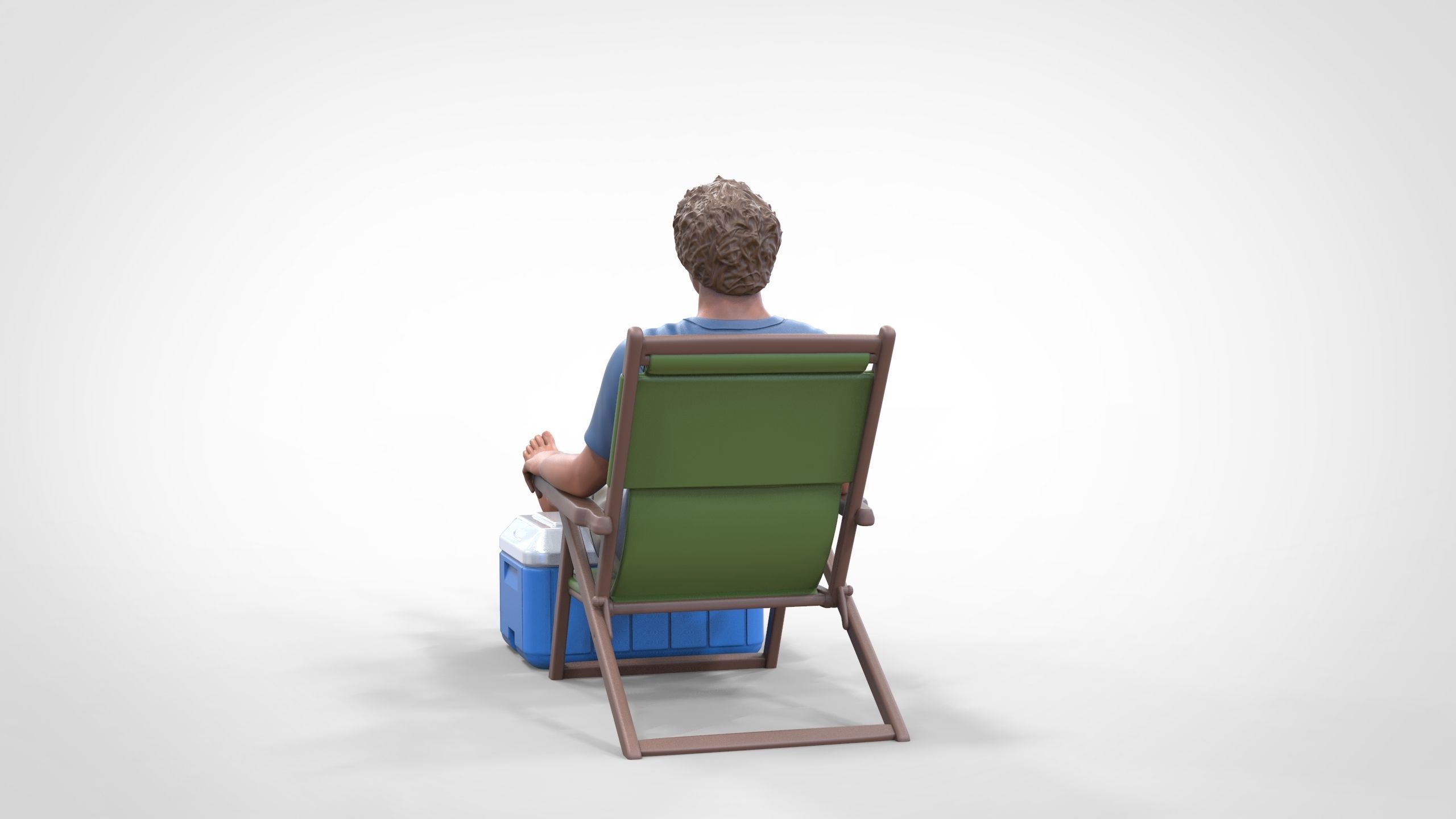 N1 Chillout guy with Armchair and umbrella  3D print model_15
