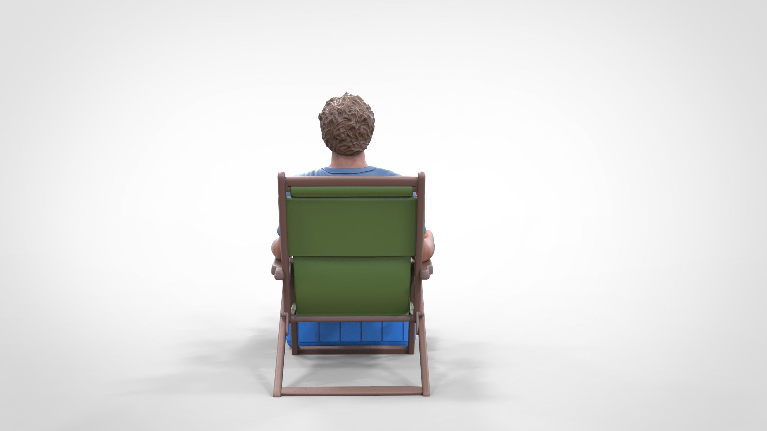 N1 Chillout guy with Armchair and umbrella  3D print model_16