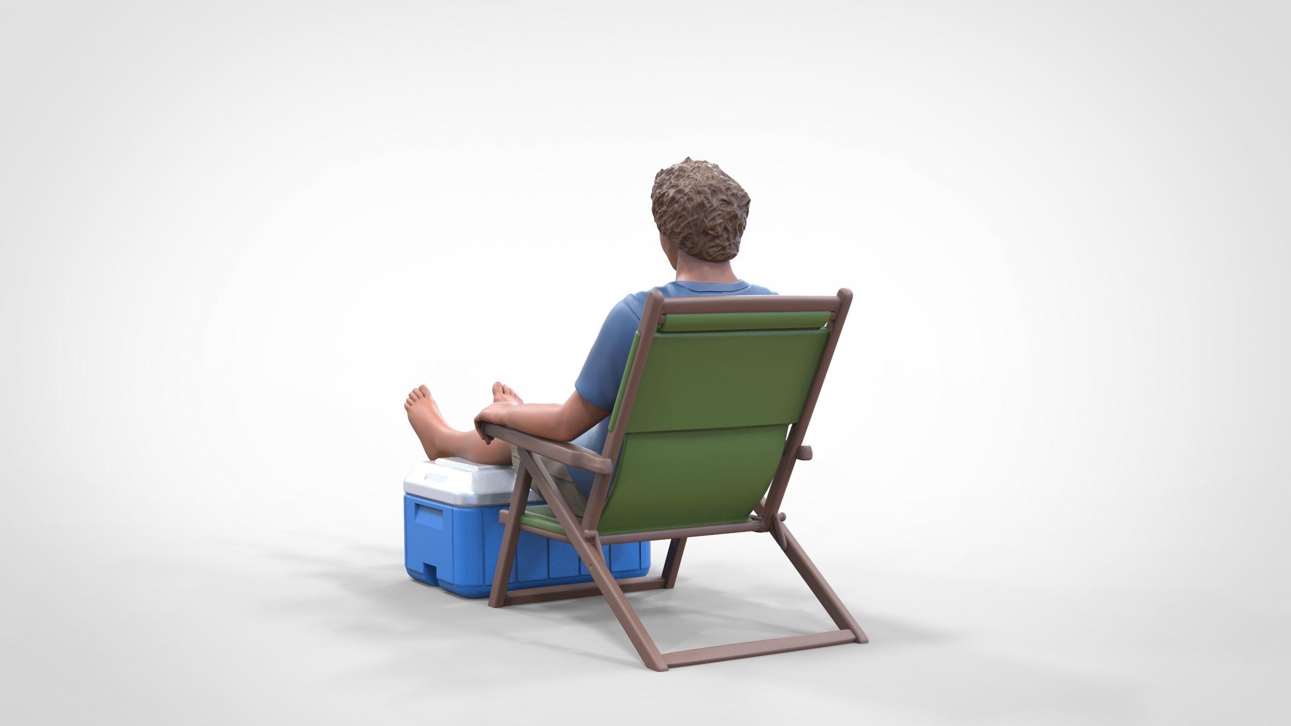 N1 Chillout guy with Armchair and umbrella  3D print model_14