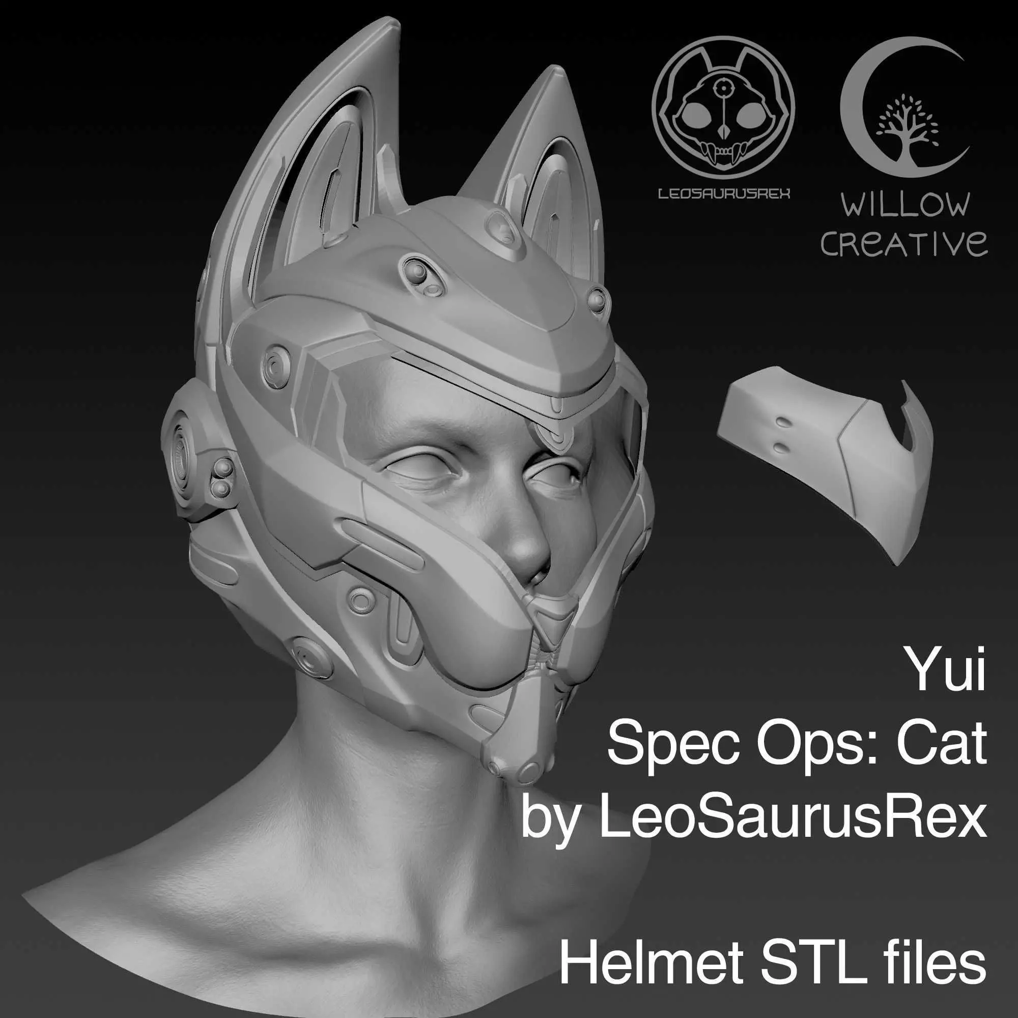 STL models helm for Yui Spec Ops Cat 3D print model_0