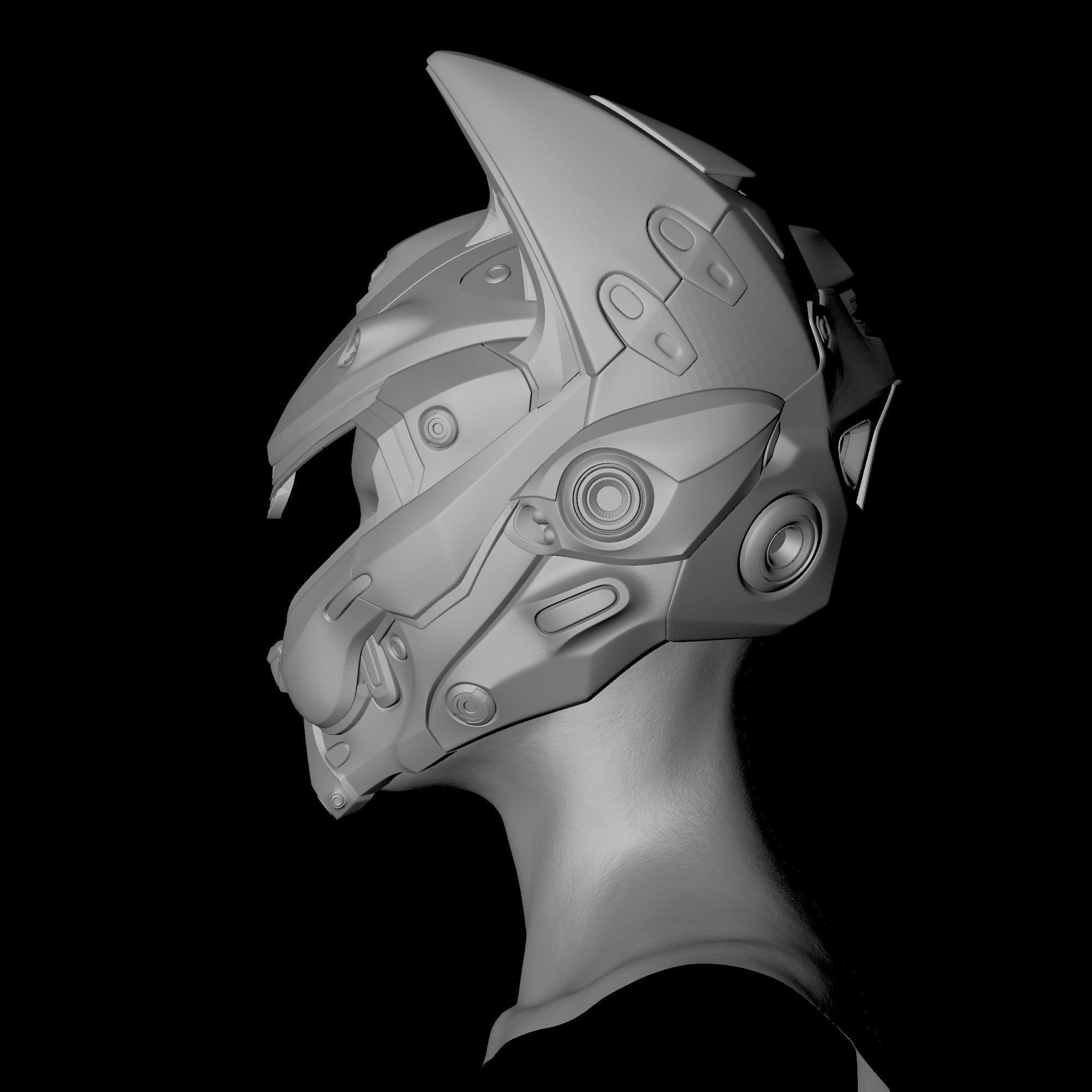 STL models helm for Yui Spec Ops Cat 3D print model_2