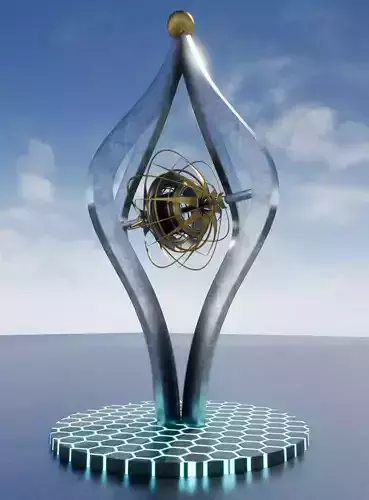Sci-fi time machine  Low-poly 3D model