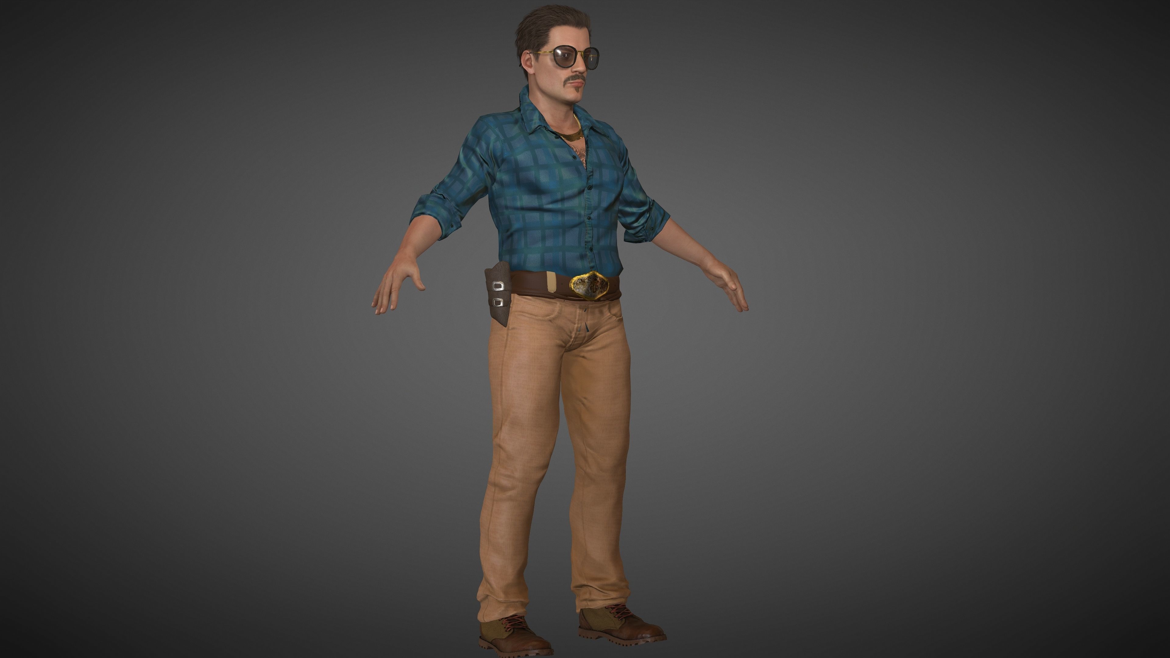 Mexican Trafficker Low-poly 3D model_3