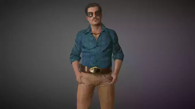 Mexican Trafficker Low-poly 3D model