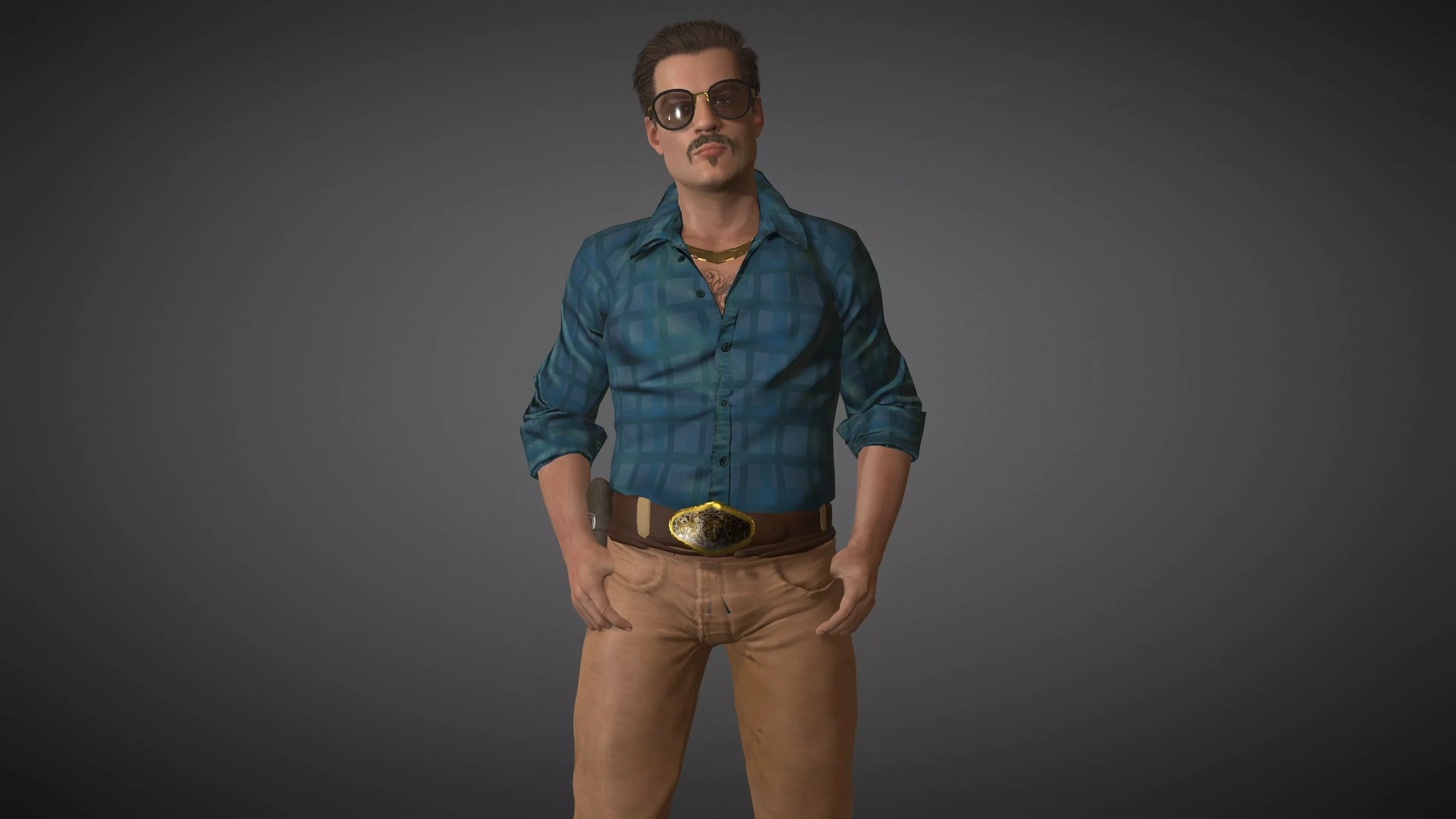 Mexican Trafficker Low-poly 3D model_0