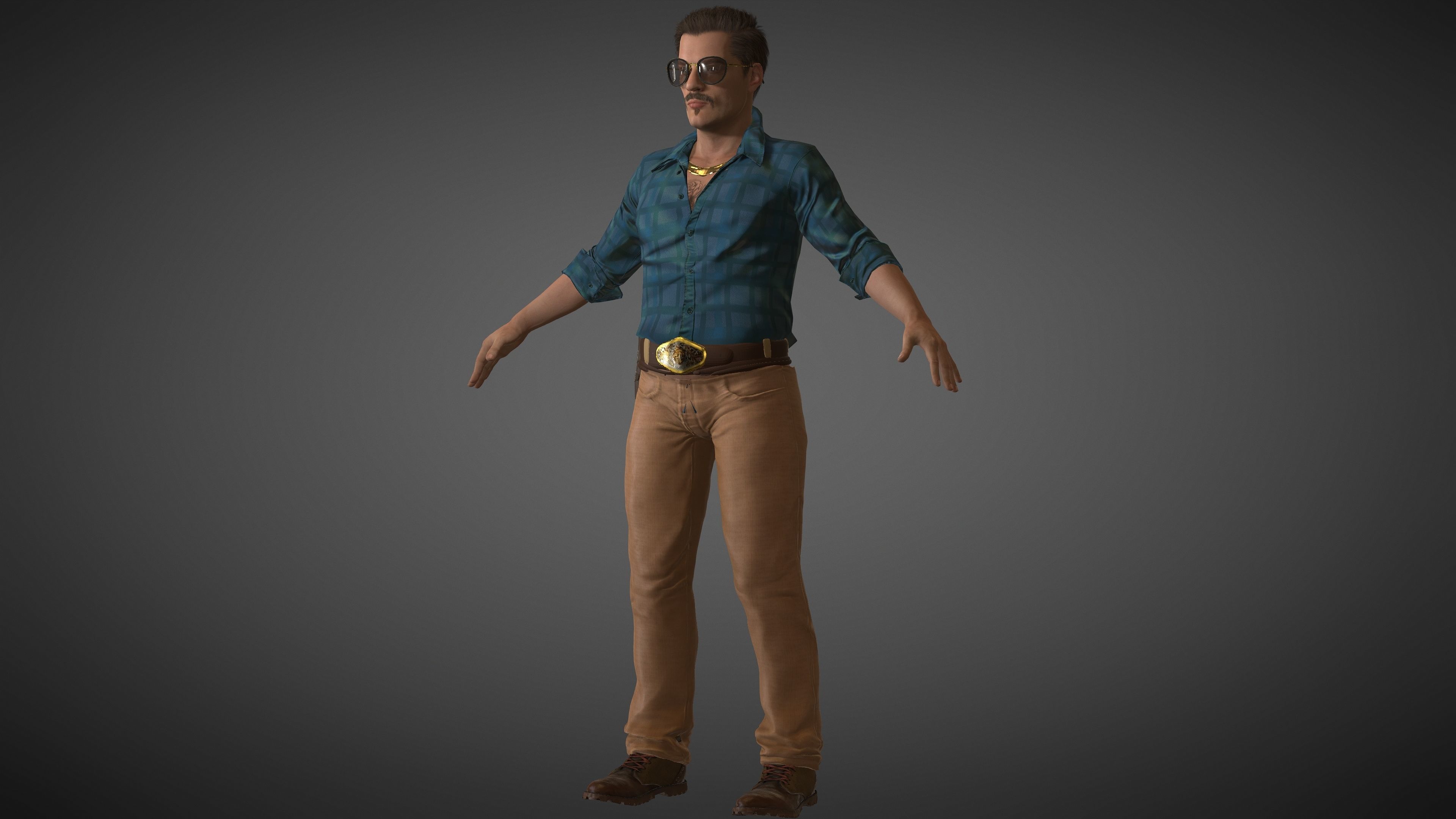 Mexican Trafficker Low-poly 3D model_2
