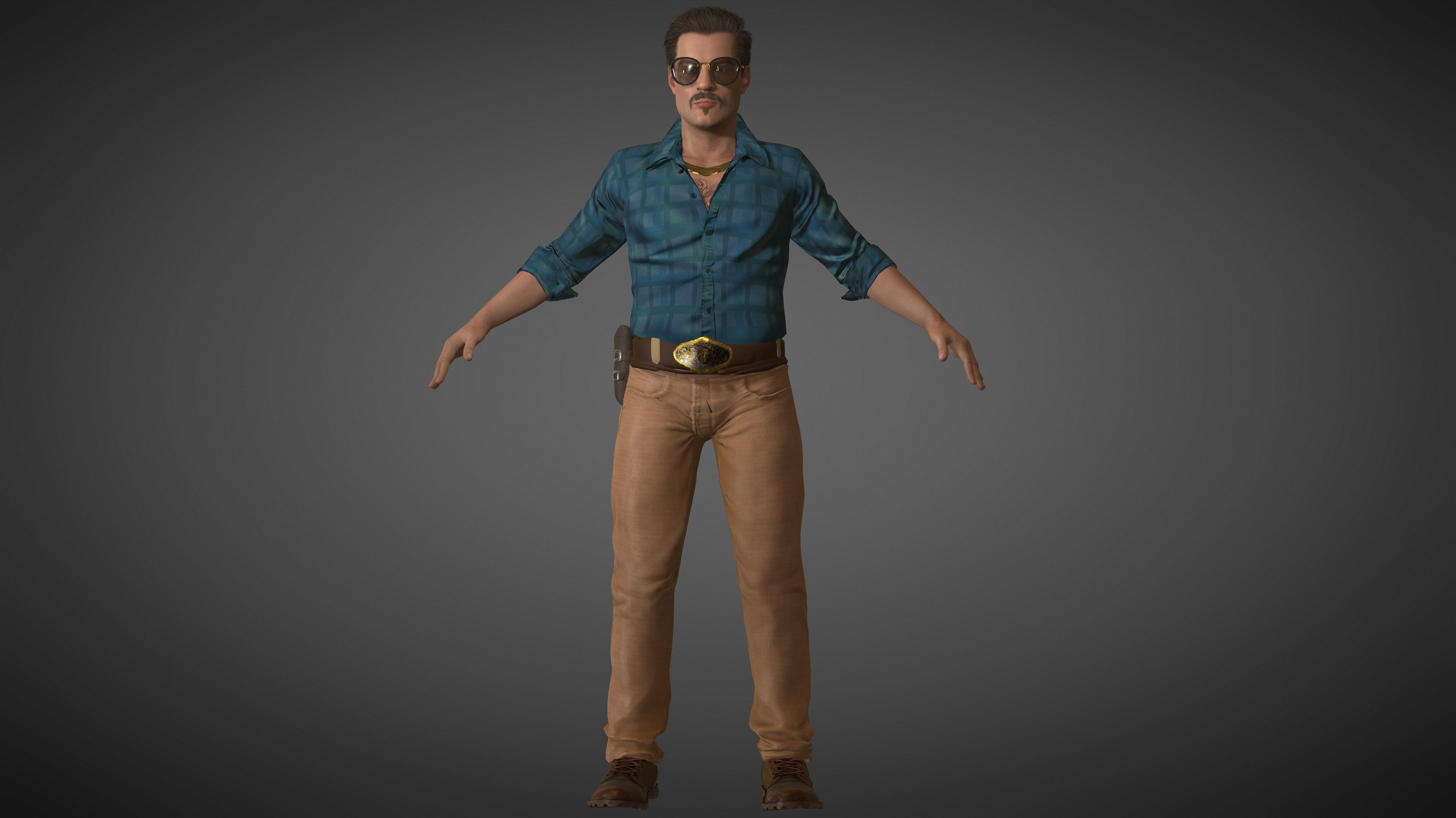 Mexican Trafficker Low-poly 3D model_1