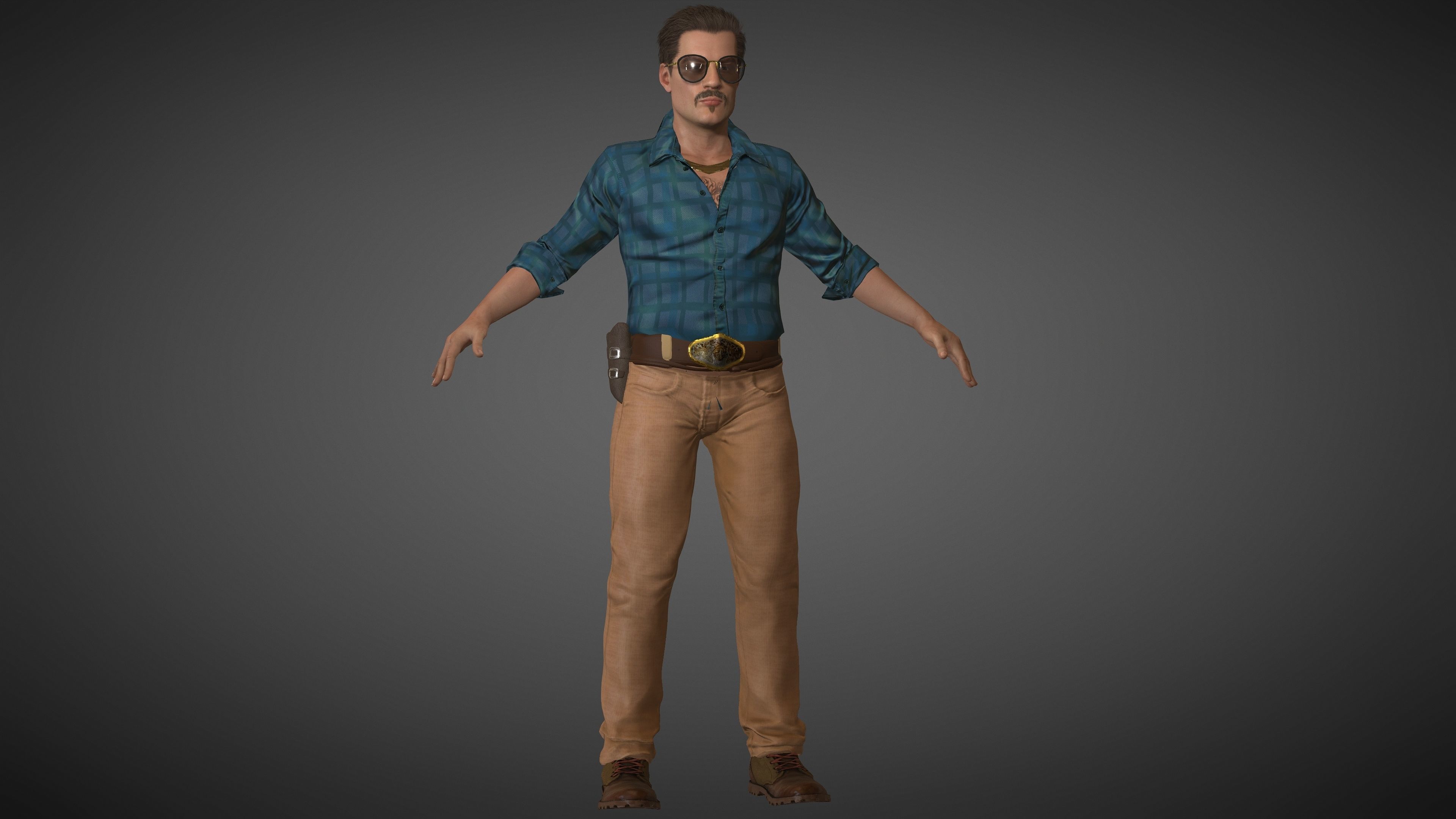 Mexican Trafficker Low-poly 3D model_4