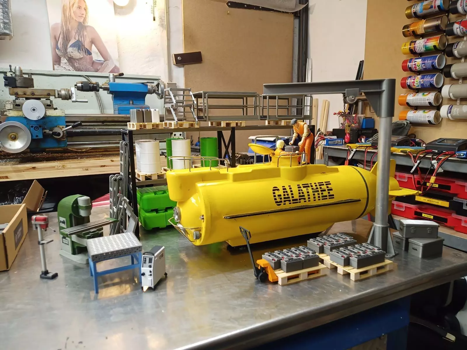 1-14 post crane for electric motor 3D print model