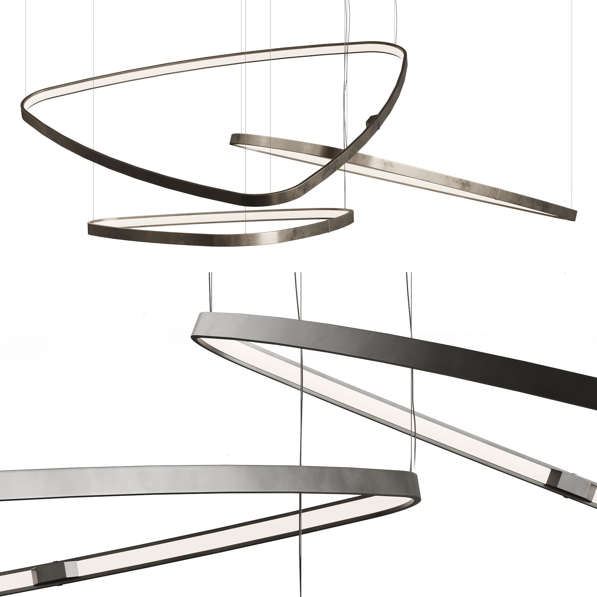 LuxLucia Casa Triangle Pendant Lamp 3D model_2