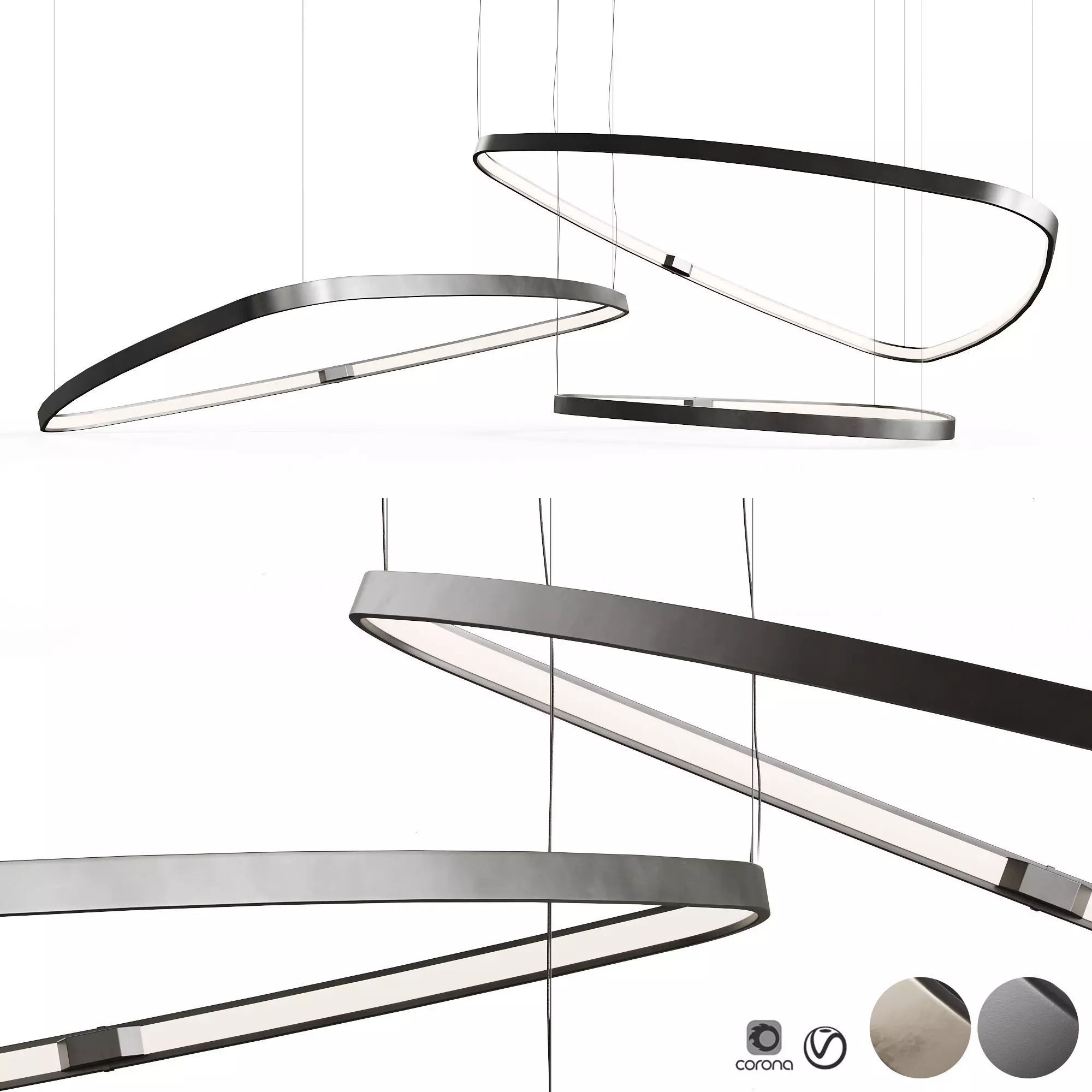 LuxLucia Casa Triangle Pendant Lamp 3D model_0