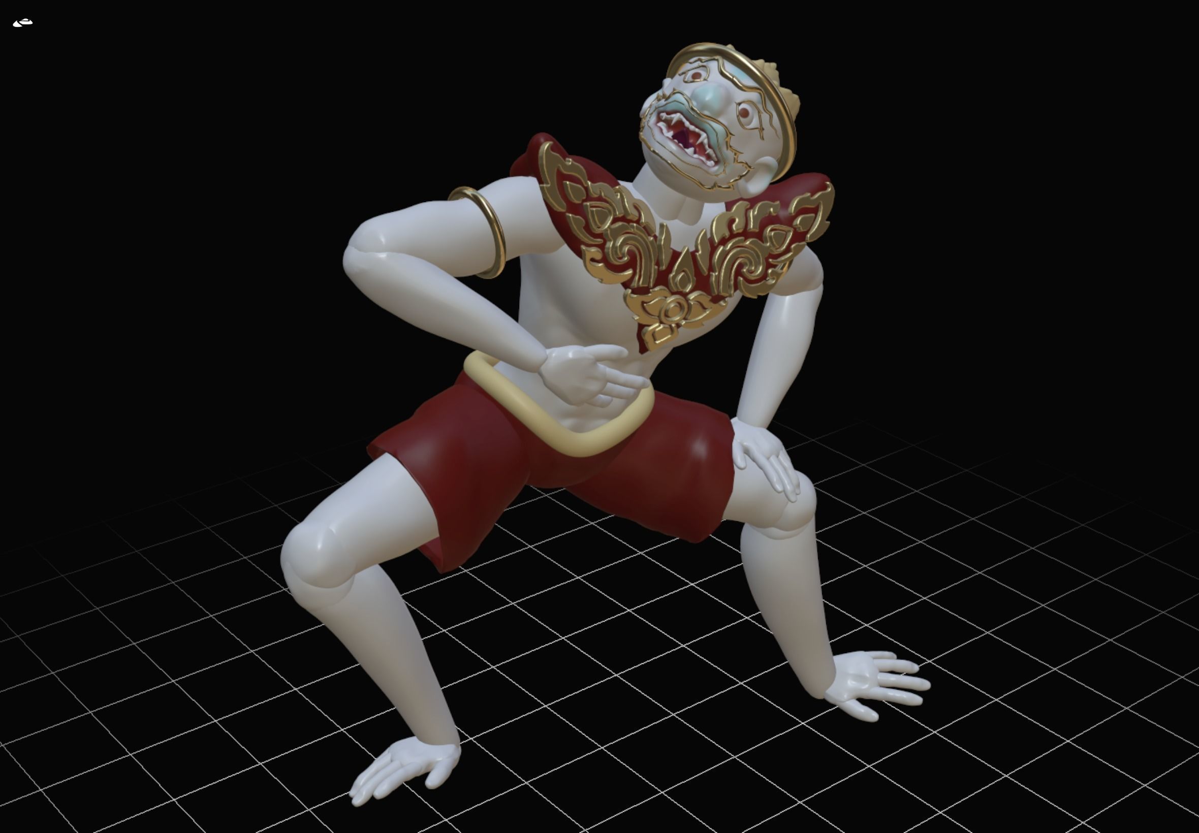 Hanuman 3D model cartoon character 3D print model_11