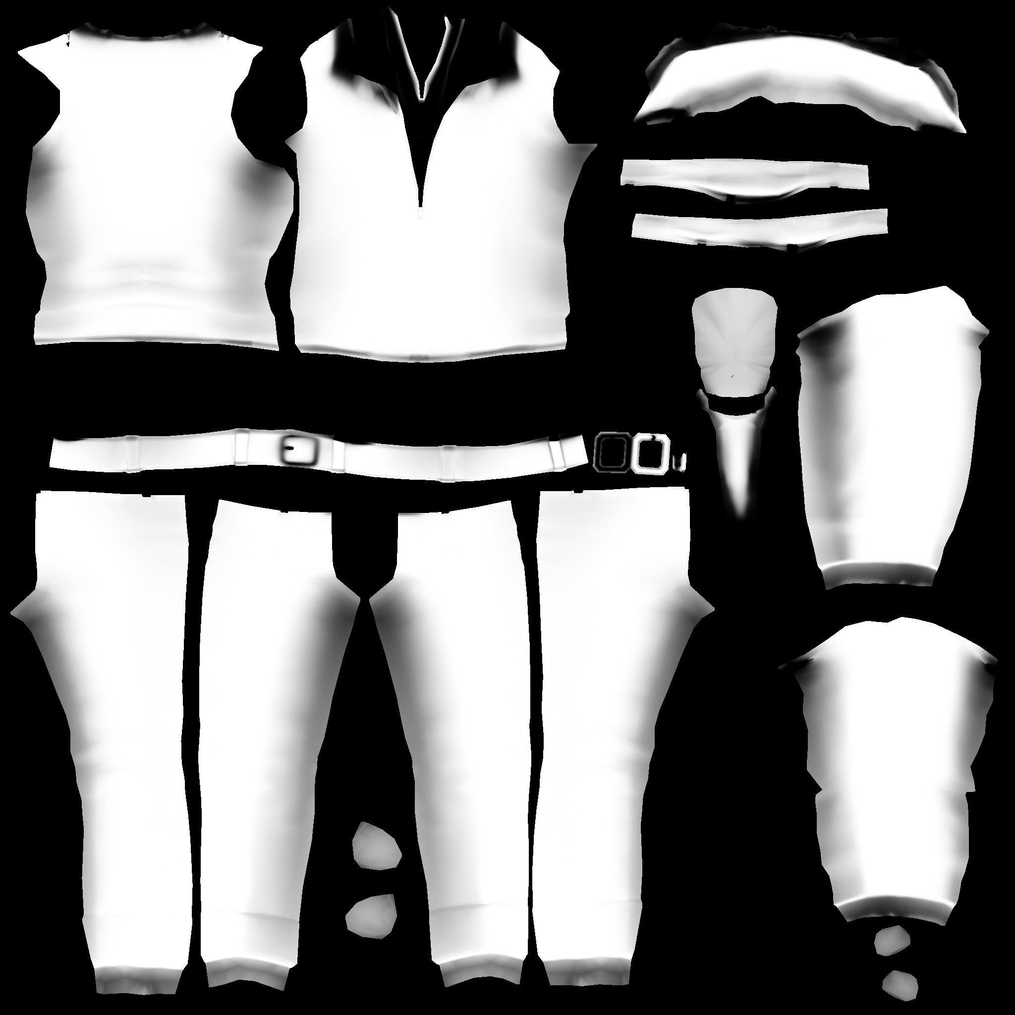 Casual Girl Character Outfit Low-poly 3D model_15