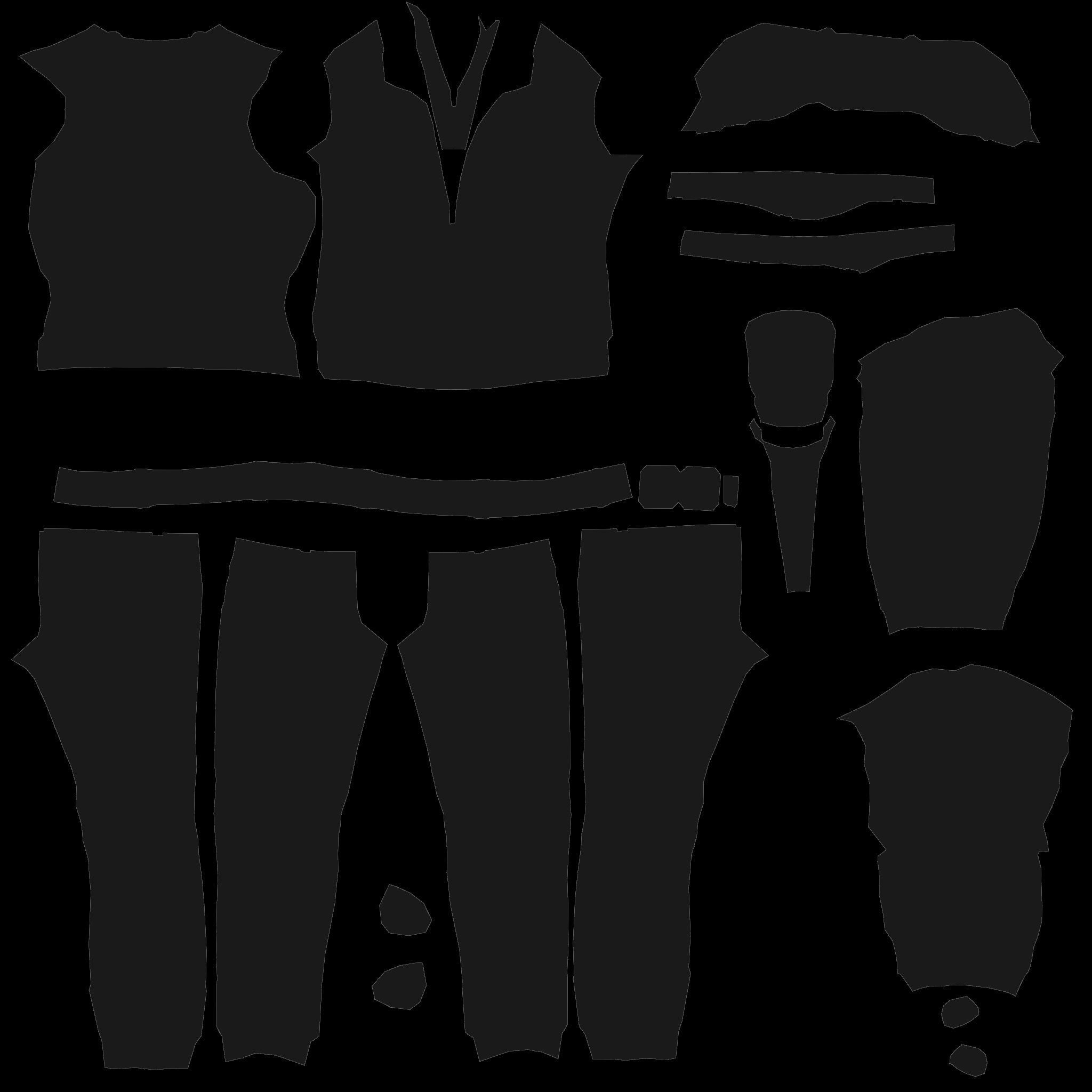 Casual Girl Character Outfit Low-poly 3D model_14