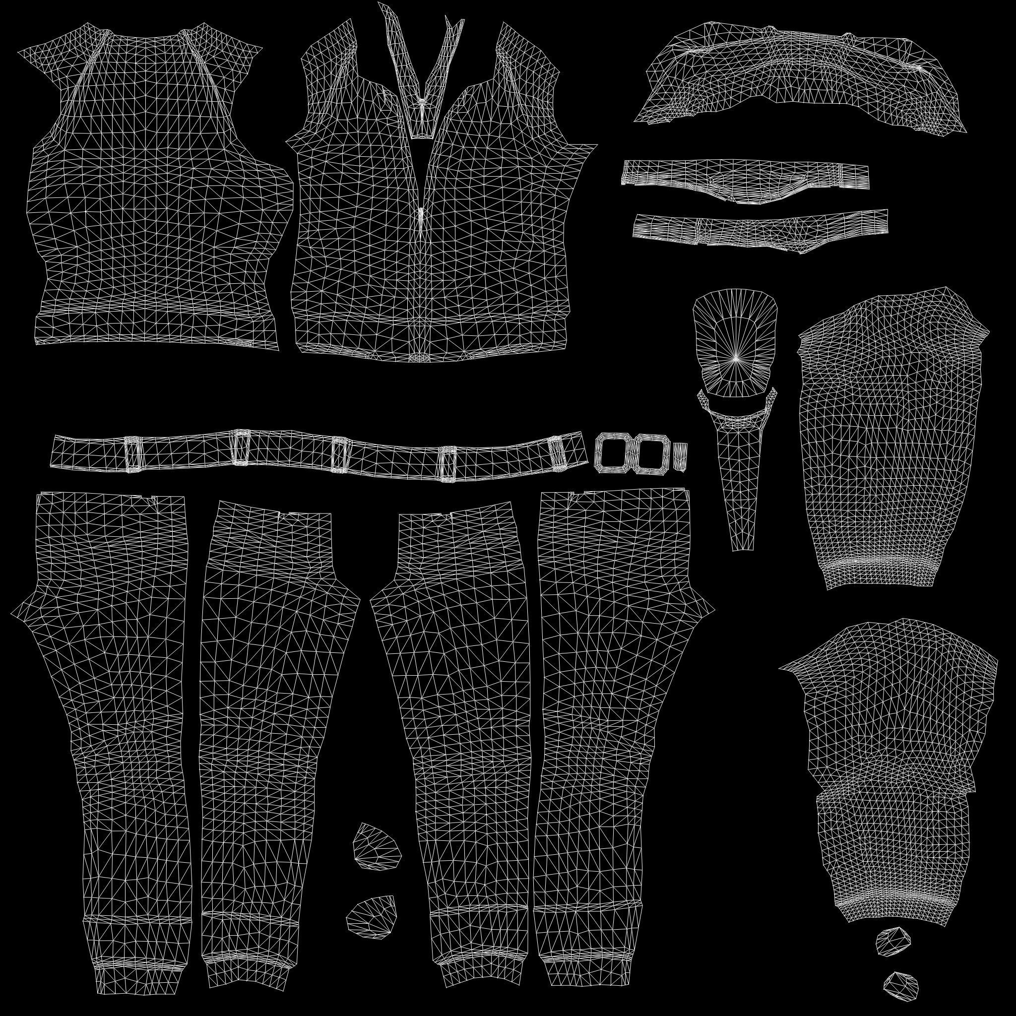 Casual Girl Character Outfit Low-poly 3D model_16