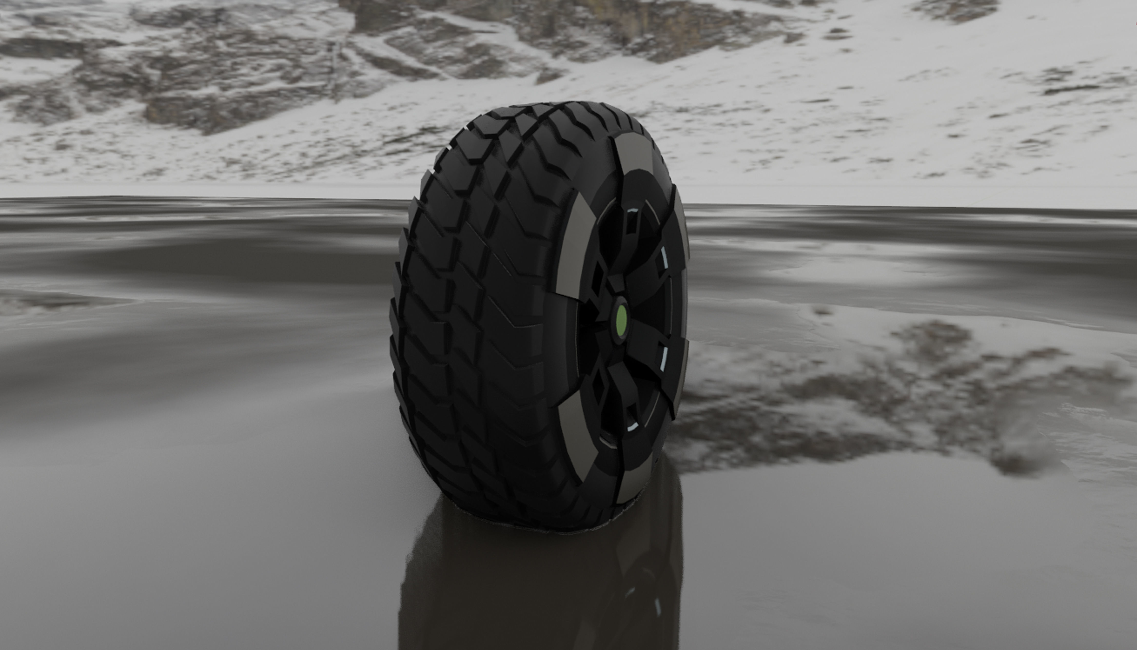 Wheel Z model tire 3D model_1