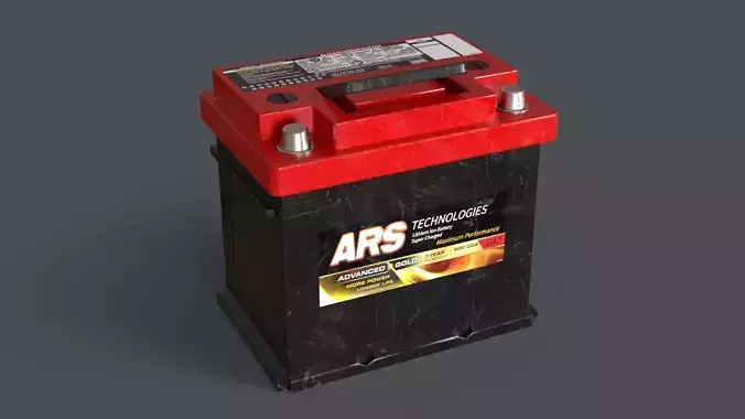 Car Battery Low-poly 3D model