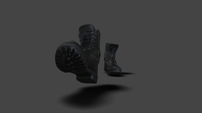 SHOE-002 Walking Black Boots Low-poly 3D model