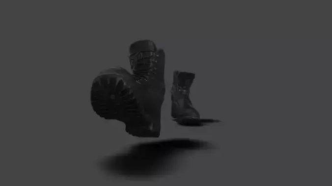 SHOE-002 Walking Black Boots