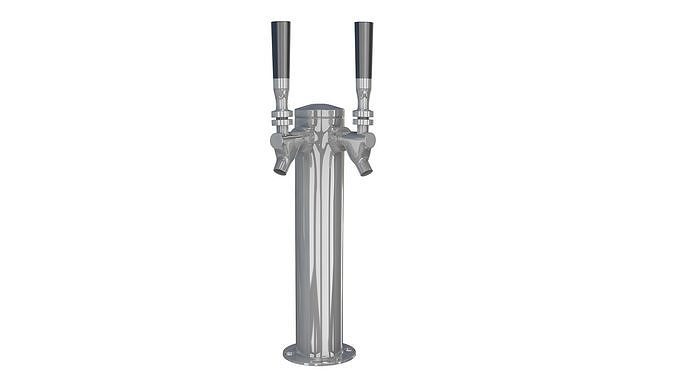 Double tap beer faucet 3D model