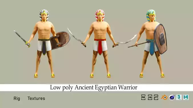 Cartoon character ancient egyptian warrior
