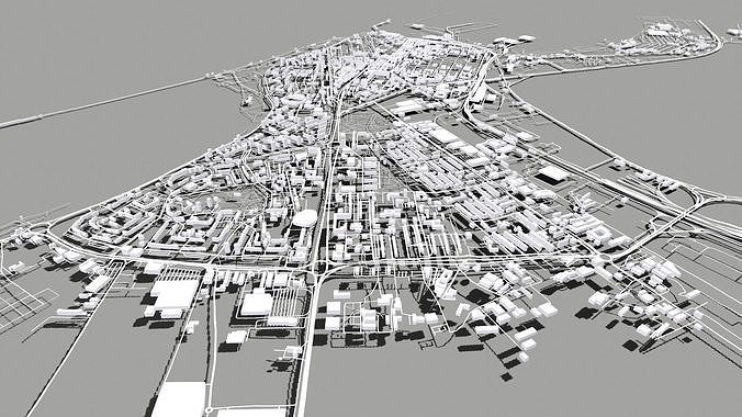 Cityscape Burgas Bulgaria 3D model 6