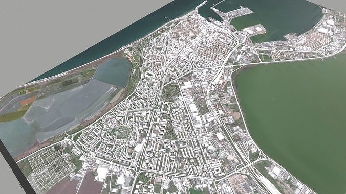 Cityscape Burgas Bulgaria 3D model 3