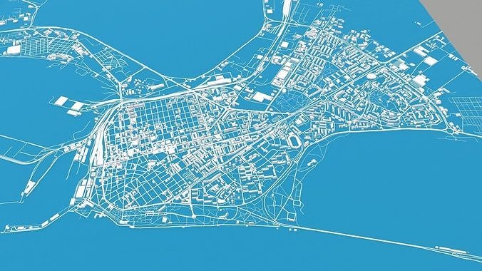 Cityscape Burgas Bulgaria 3D model 4