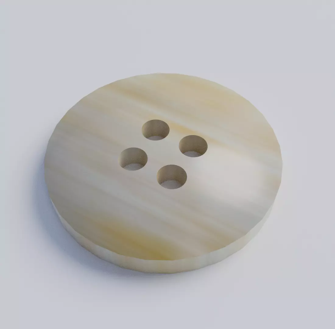 Button with four holes 3D model