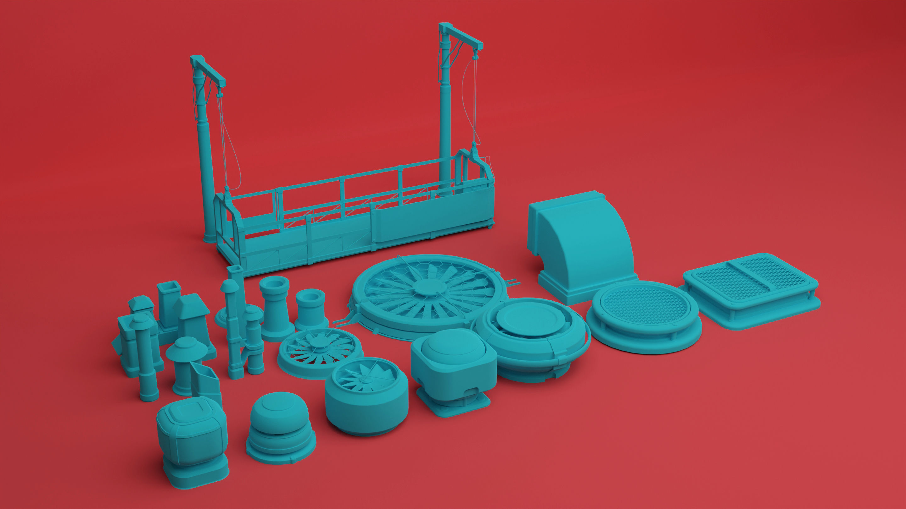 SCI-FI Rooftops 3D model_7