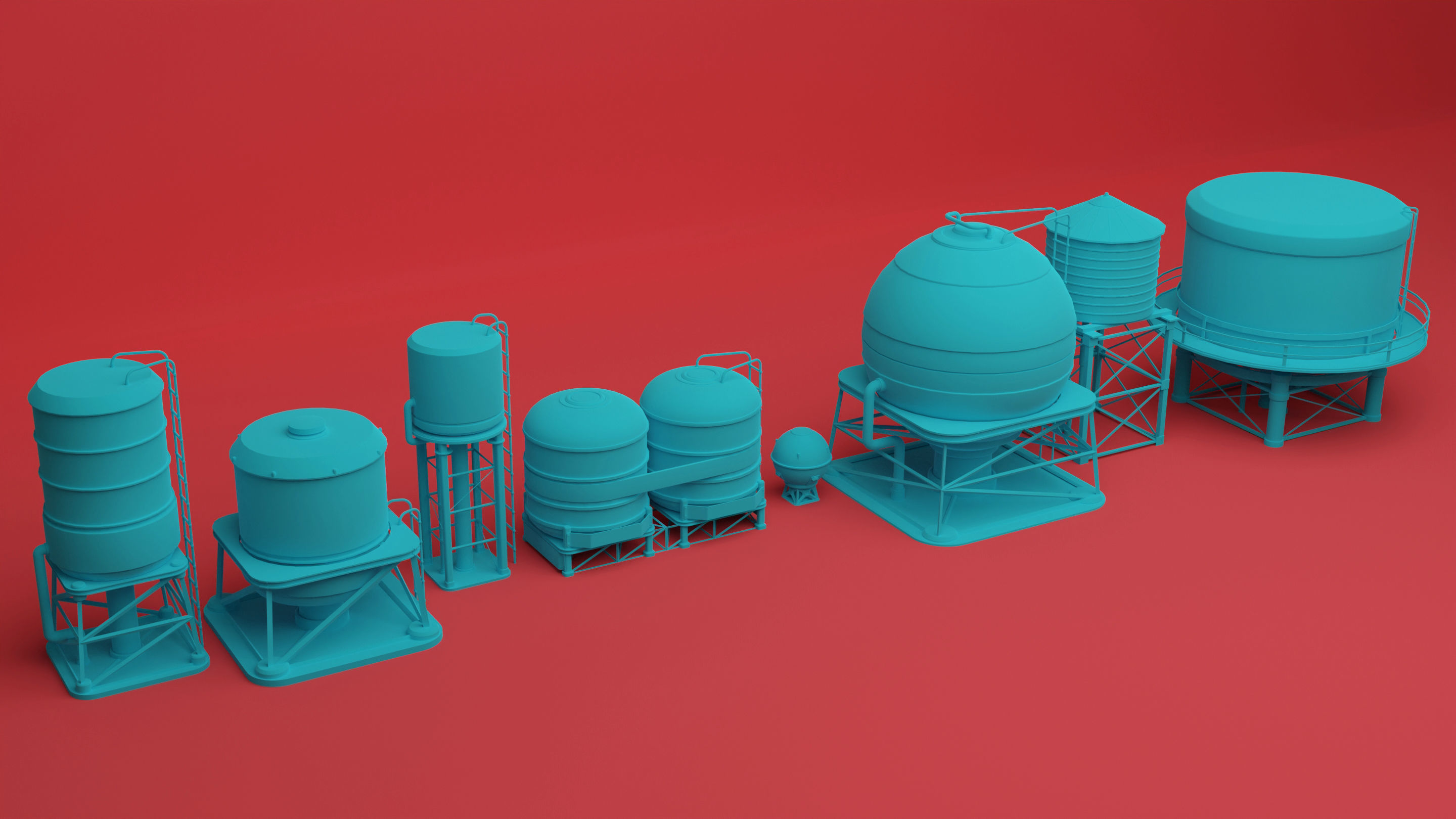 SCI-FI Rooftops 3D model_14