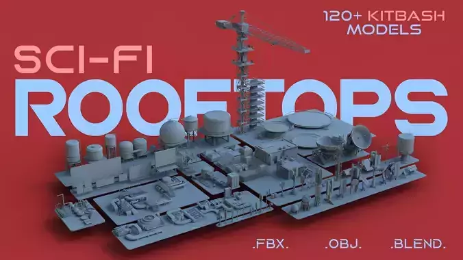 SCI-FI Rooftops 3D model