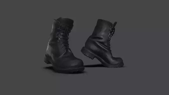 SHOE-003 Moonwalk Black Boots Low-poly 3D model