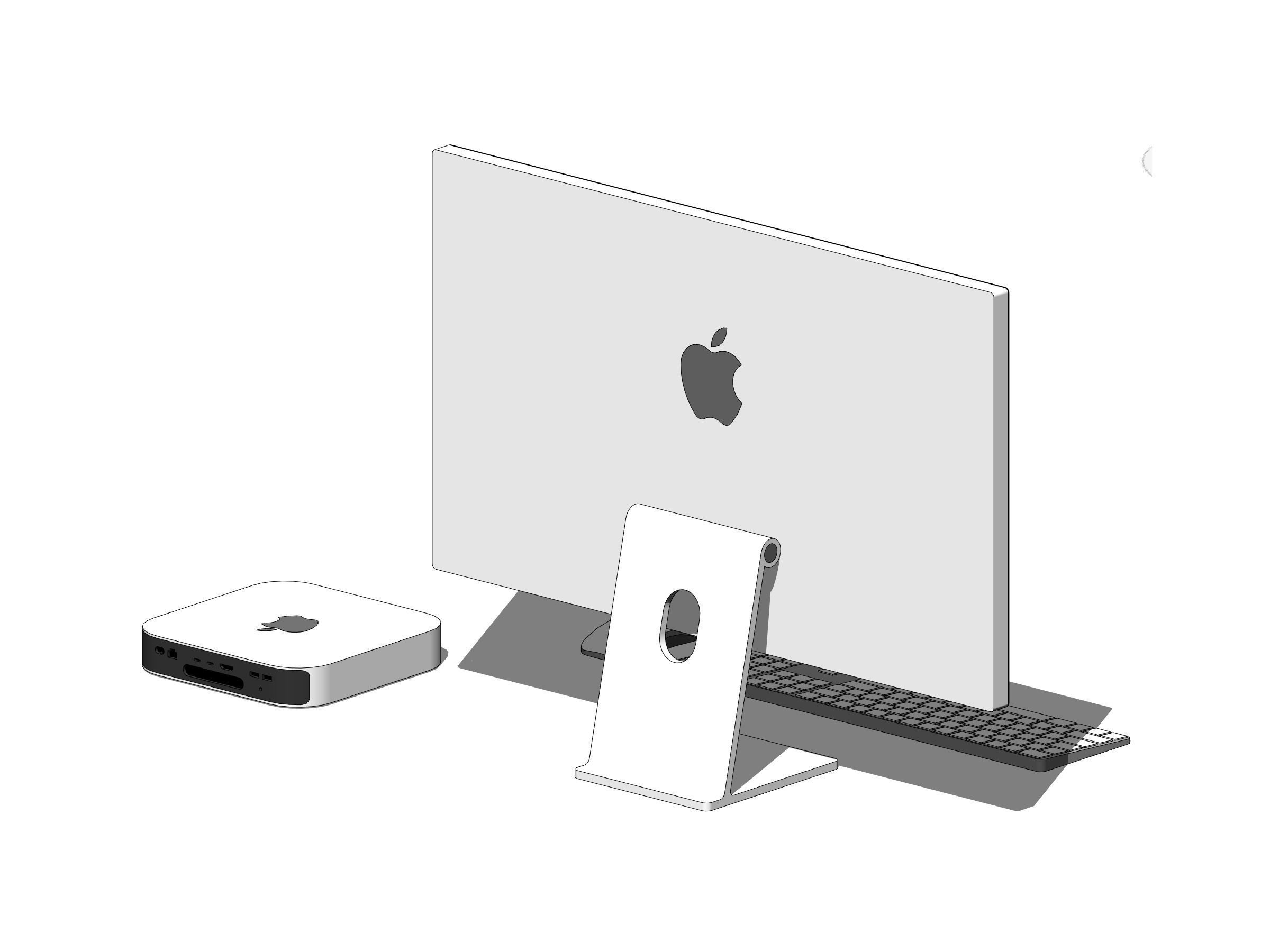 Apple Mac Mini Workstation - Revit Family 3D model_1